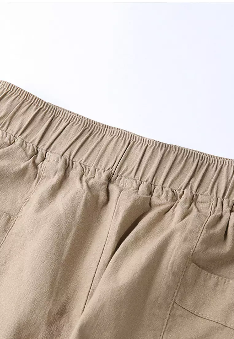 A-IN GIRLS Elastic Waist Casual Shorts