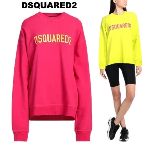 D SQUARED2  |Long Sleeves Cotton Logo Hoodies & Sweatshirts