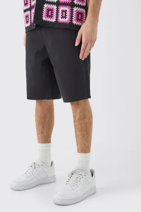 Fixed Waist Black Relaxed Fit Shorts | boohooMAN UK