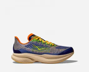 HOKA Kid's Mach 6 Road Running Shoes in Ultramarine/Electric Tangerine