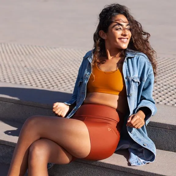 Inaska Shorts High Waist Radler Chill Earth Rust Brown