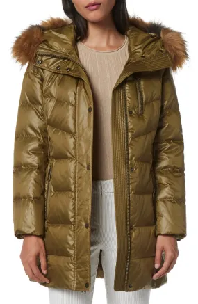 Malita Belted Down & Feather Fill Coat | The Puffer Jackets