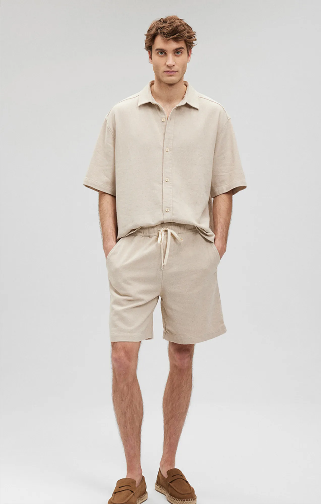 Mavi Men's Woven Shorts In Oyster Gray