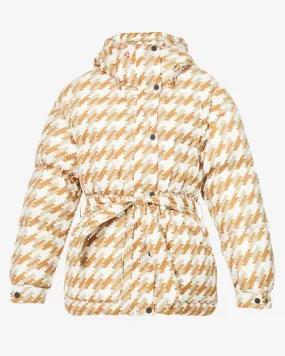 Oversized Parka II Shell-Down Houndstooth Jacket - Puffer Jackets