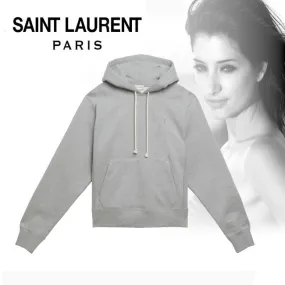 Saint Laurent  |Street Style Cotton Logo Hoodies & Sweatshirts